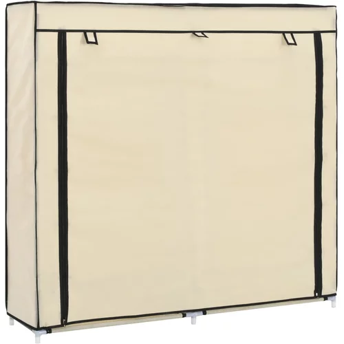  282433 Shoe Cabinet with Cover Cream 115x28x110 cm Fabric