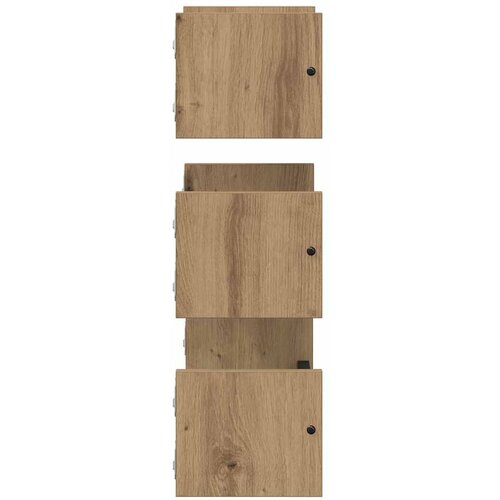  Set zidnih polica s policom 3 pcs Umjetnički hrast 40x16x14cm Slike