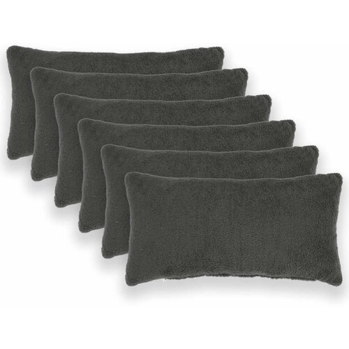  Presvlaka za jastuk 6 pcs HEERLEN Tamnosiva 40 x 70 cm Bouclé Cene