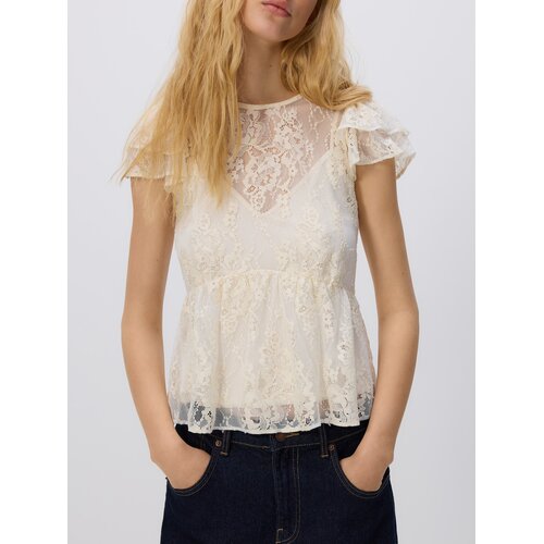 Reserved Bluza s čipkom - krem Cijene
