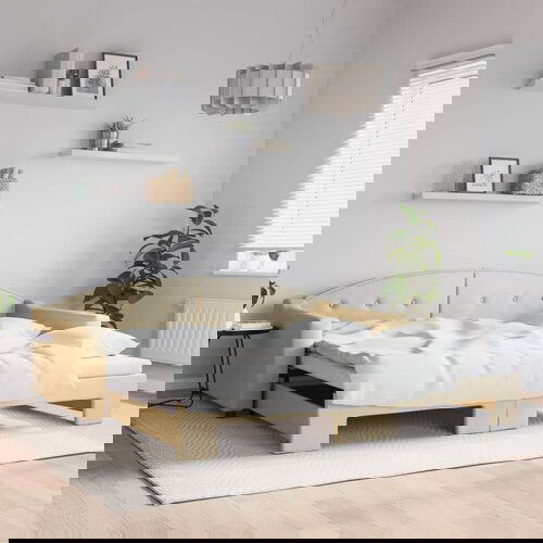 The Living Store Izvlečna dnevna postelja krem 100x200 cm blago - Izvlečna Dnevna Postelja, (21508940) Cene