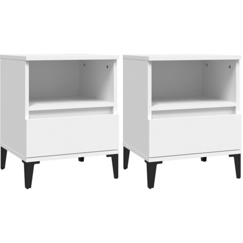 Maison Chic Dvo delni komplet Nočne omarice - Nočne mize bela 40x35x50 cm, (21690226) Cene