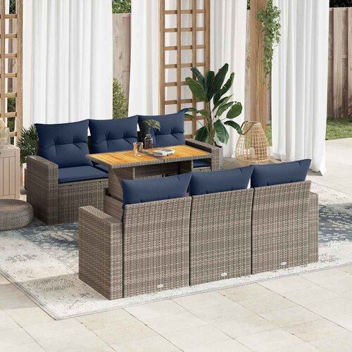vidaXL 7-dijelni set vrtnih sofa sivi od poliratana Cijene