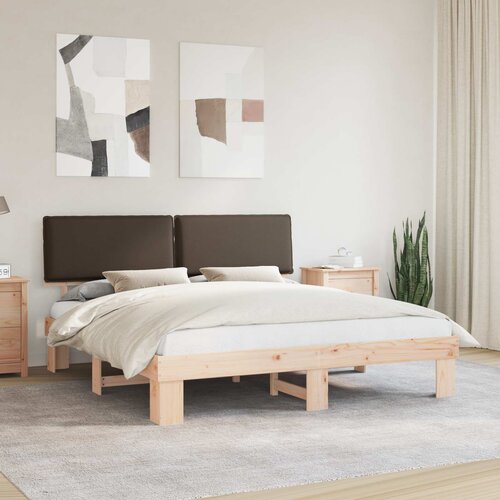  Krevetni okvir s tapiciranim uzglavljem Sivo-smeđa 180 x 200 cm Cijene