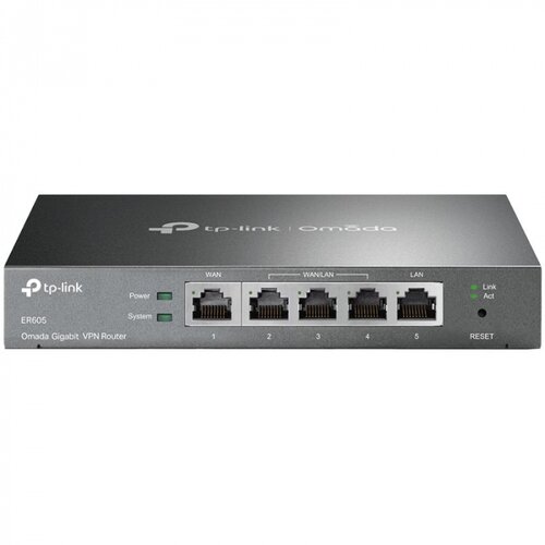 Tp-link ER605 Omada Gigabit VPN Router, 1 x G WAN, 1 x G LAN, 3 x WAN/LAN, 25K Concurrent Sessions, 128 MB DRAM, SPI 16MB Flash, Slike