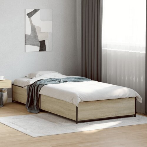 Furnova Posteljni okvir sonoma hrast 75x190 cm inženirski les in kovina, (21934809) Slike