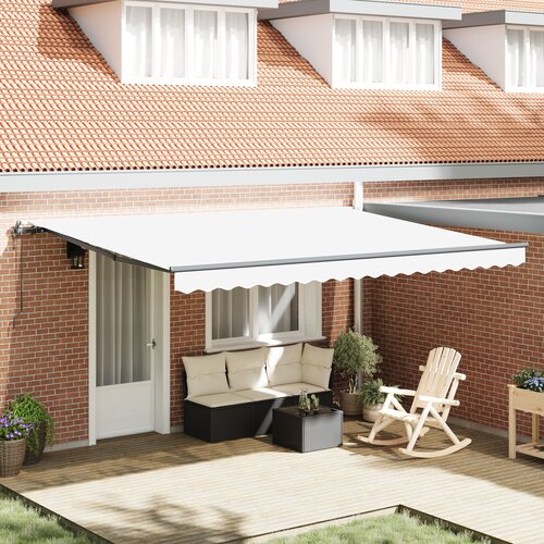 VidaXL Avtomatska Retraktibilna Tenda Bela 450x350 cm, Zamenjava platna za 4,5x3,5 m okvir Belo Slike