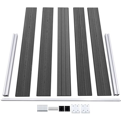  Set panela za ogradu WPC 872 x 105 cm crni Slike