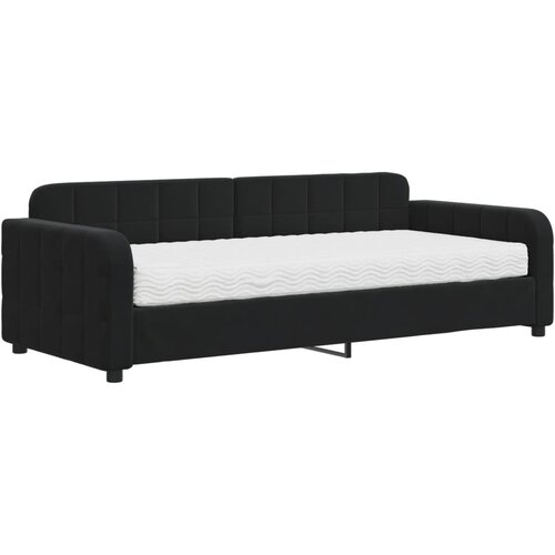  Dnevni krevet s madracem crni 90 x 200 cm bar&amp;scaron;unasti Slike
