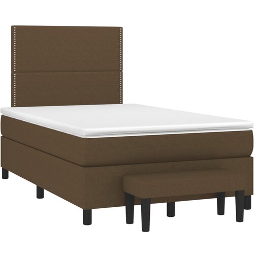 VidaXL Box spring postelja z vzmetnico temno rjava 120x190 cm blago, (21111171) Slike