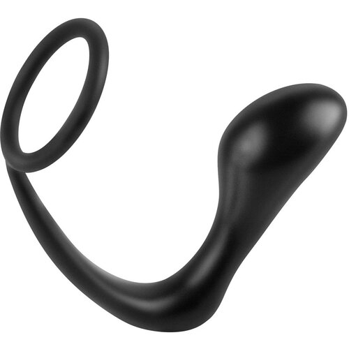 Pipedream analfantasy ass-gasm plug - analni dildo z obročkom za penis (črn) Cene