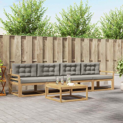  Set vanjskih sofa 4 kom. Bijela i svjetlosiva Slike