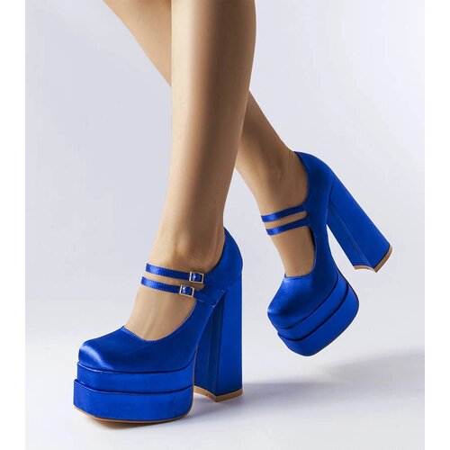 Gemre Blue pumps on a high block heel Gabriel Cene
