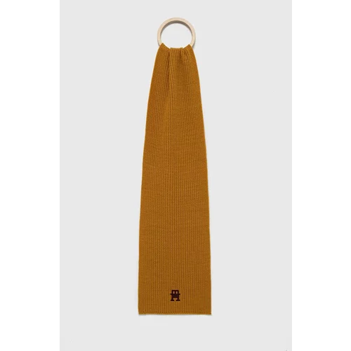 Tommy Hilfiger Kratki vuneni šal boja: žuta, jednobojni model