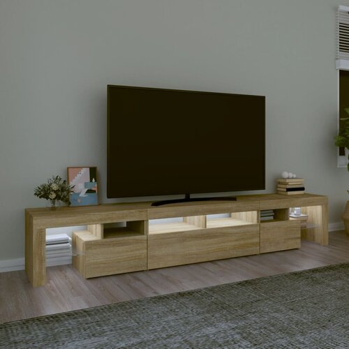  ormarić s LED svjetlima boja hrasta sonome 230x36,5x40 cm Slike