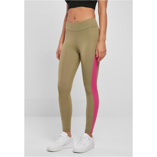 UC Curvy Women&amp;#039;s Color Block Khaki/Light Purple Leggings Slike