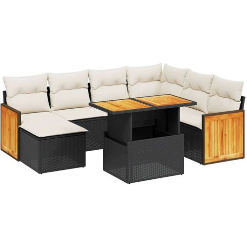 vidaXL 8-dijelni set vrtnih sofa od poliratana s jastucima crni Cijene