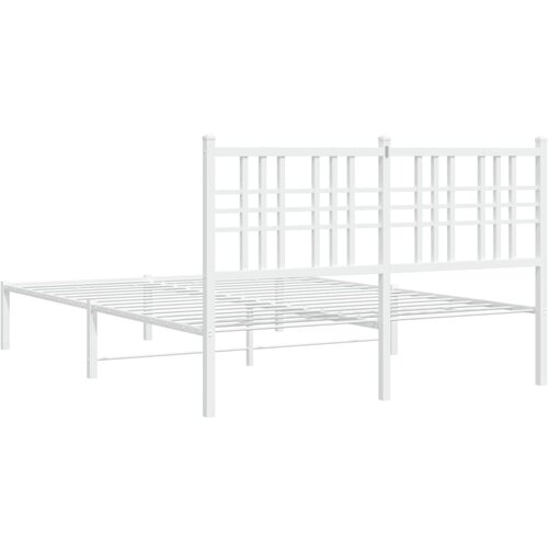  Metalni okvir za krevet s uzglavljem bijeli 120x200 cm Slike