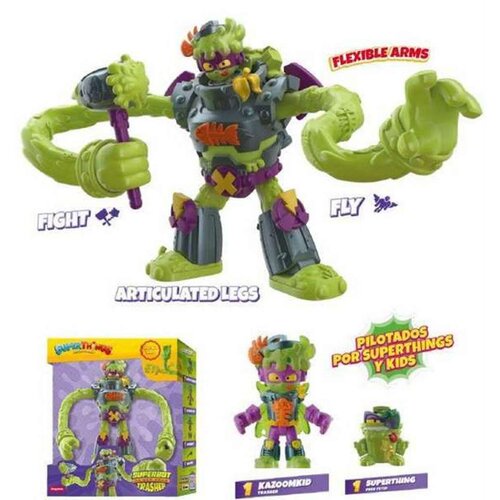  SuperThings Superbot Power Arms Trasher - zgibni zlikovski robot s prilagodljivimi rokami in bojno dodatno opremo. Vključuje 1 ekskluzivno Kazoom Kid, (21551225) Cene
