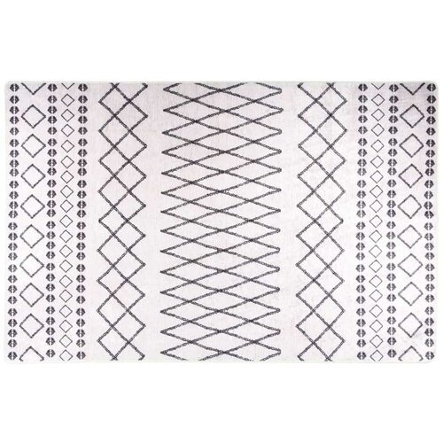 vidaXL perivi tepih 160 x 230 cm crno-bijeli protuklizni Cene