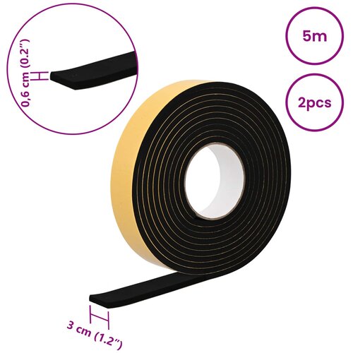  Samoljepljiva pjenasta traka 2 pcs Crna 30mm x 5m CR pjena Slike