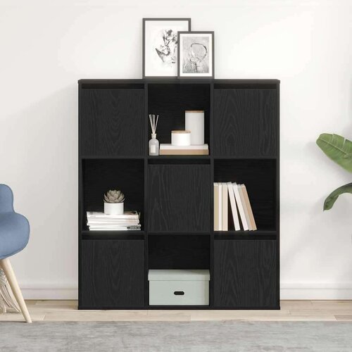 Regal za knjige crni hrasta 89x24x101 5cm od konstruiranog drva Slike