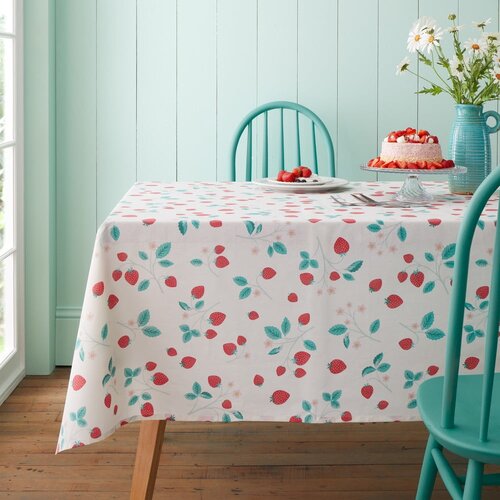 Catherine Lansfield Bombažen namizni prt 137x229 cm Strawberry Garden – Cene