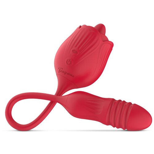 Teazers Vibrator s potisnim dildom - Rose Cene