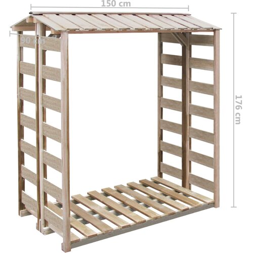  Spremi&amp;scaron;te za drva 150 x 90 x 176 cm od impregnirane borovine Slike
