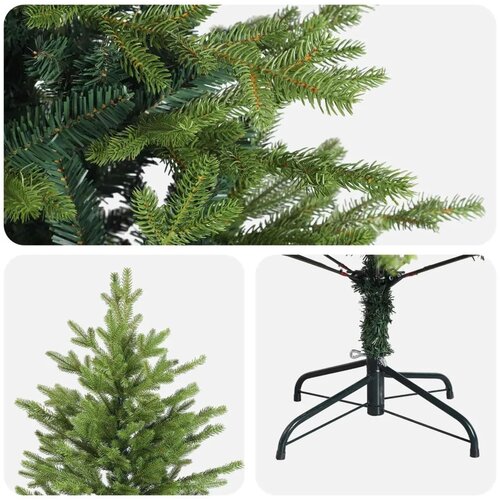  Umjetno božićno drvce s nogom 120 cm PVC i metal Zelena - Zelena 120 cm bez LED svjetala Slike