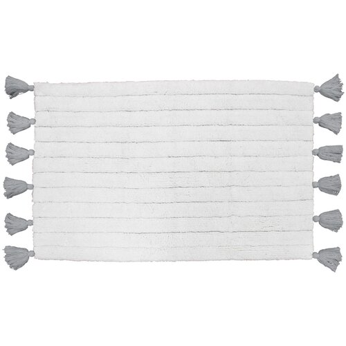 Douceur d intérieur Kopalniške preproge TAPIS DE BAIN+POMPONS 50 x 80 CM COTON JACQUARD MINATIS BLANC/GR Bela Cene