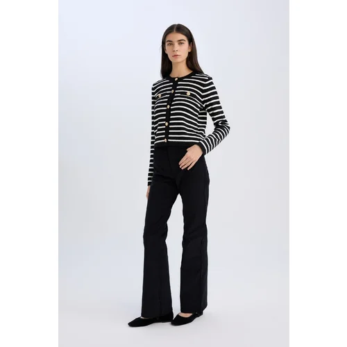 Defacto Flare Fit Pocket High Waist Flare Leg Corduroy Trousers