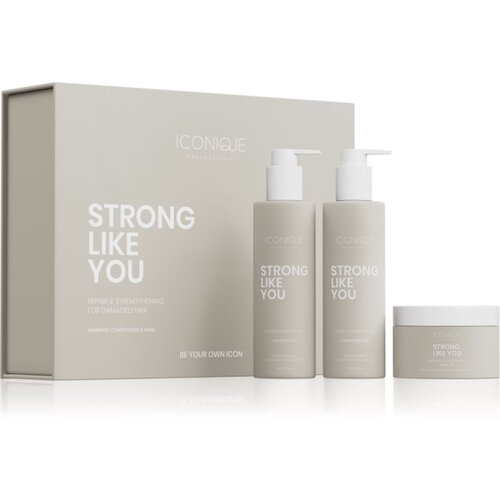 ICONIQUE Professional STRONG LIKE YOU Repair & Strengthening Set: Shampoo 250 ml, conditioner 250 ml set za poškodovane lase Cene