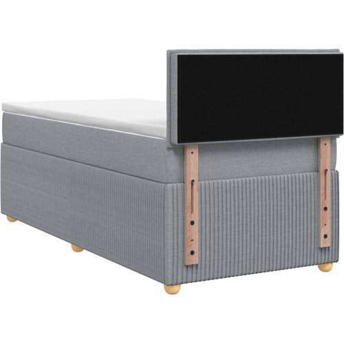  Boxspring krevet s madracem Svjetlosiva 90 x 200 cm Tkanina Slike