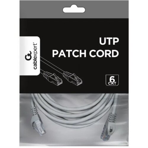  PP6U-CU-5M Mrezni kabl, CAT6 BAKARNI UTP Patch cord 5m grey Cene