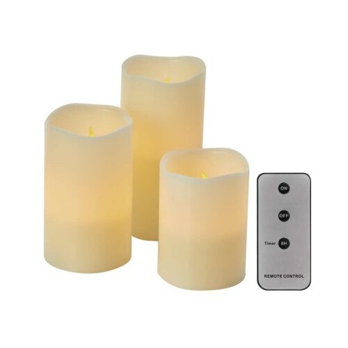  LED dekoracija &amp;ndash; 3x vo&amp;scaron;čena svečka, 3x 3x AAA, notranja, vintage, upravljalnik Slike