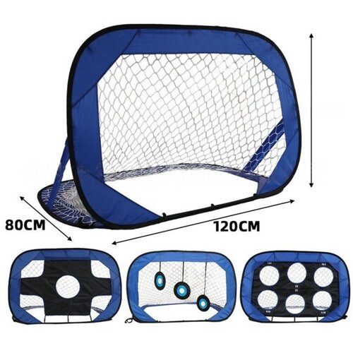 INF 2-v-1 Prenosni pop-up nogometni gol z rebound mrežo, modra, (5000300616) Cene