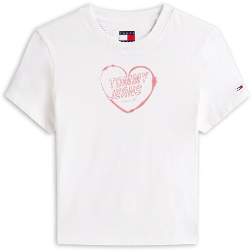 Tommy Jeans Majica &amp;#039;HEART&amp;#039; rdeča / bela Slike