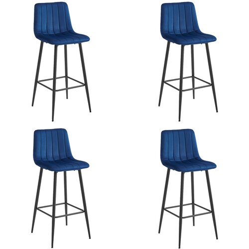 Brandless POZZA hocker - mornarsko modri žamet / črne noge x 4, (22060718) Slike