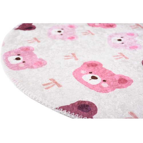 Vitaus Rožnata/slonoko&amp;scaron;čena pralna otro&amp;scaron;ka preproga &amp;oslash;100 cm Cute Teddies Pink &amp;ndash; Slike