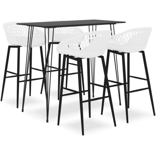 vidaXL 5-dijelni barski set crno-bijeli Cijene