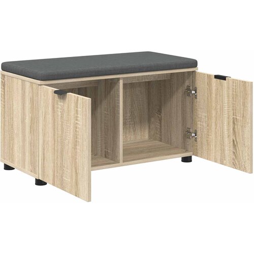  Klupa za hodnik s jastukom Sonoma hrast 80 x 38 x 46 cm Slike