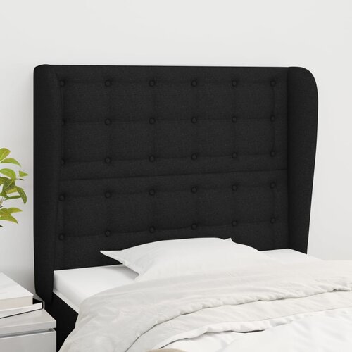 Uzglavlje s u&scaron;ima crno 93x23x118/128 cm od tkanine Cijene