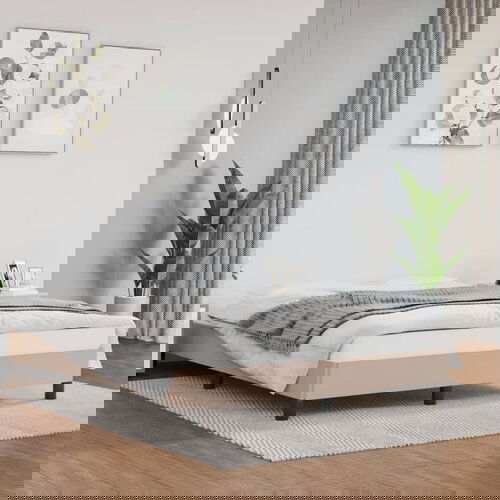 VidaXL Okvir za krevet boja cappuccina 140x200 cm od umjetne kože Slike