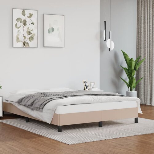 VidaXL Posteljni okvir kapučino 140x200 cm umetno usnje Slike