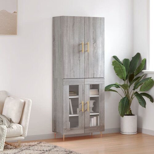 vidaXL Visoka komoda siva sonome 69 5x34x180 cm od konstruiranog drva Cene