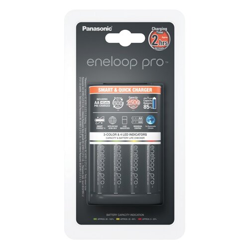 Panasonic Polnilec za baterije NiMH BQ-CC55E in 4 baterije Eneloop Pro AA Cene