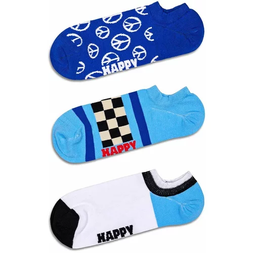 Happy Socks Nogavice Blue Peace No Show Socks 3-pack
