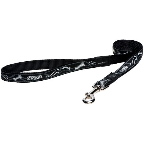 Rogz fancy dress dugi povodac za pse, 1,8 m l — 20 mm / 1.8 m crne kosti Cene