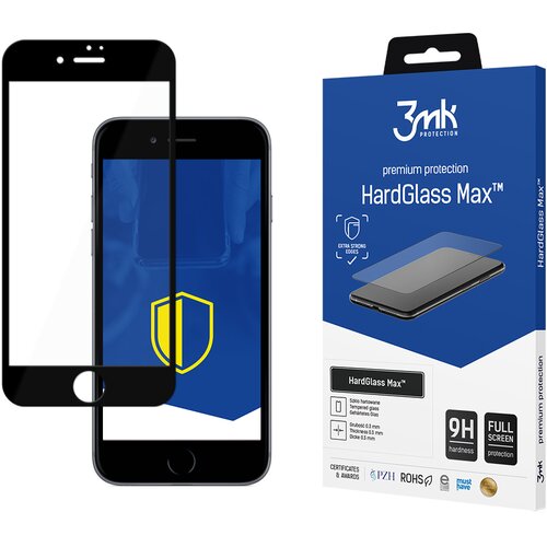 3mk APPLE IPHONE 8 BLACK - HARDGLASS MAX, (22002031) Slike